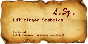 Lézinger Szabolcs névjegykártya