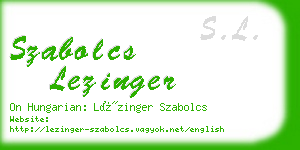 szabolcs lezinger business card